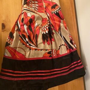 Elegant Floral Skirt - Coral, Pink, and Brown